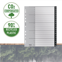 Índice Leitz Recycle, PP, Extra Ancho, Co2 Compensado Negro A-Z A4 Maxi