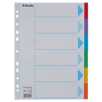 Separadores Cartón Multicolor 6 Pestañas En Blanco A4