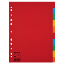 Separadores Cartón Multicolor 10 Pestañas En Blanco A4