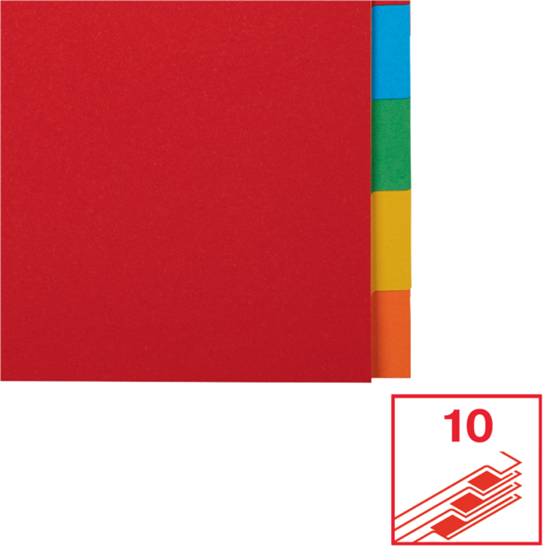 Separadores Cartón Multicolor 10 Pestañas En Blanco A4