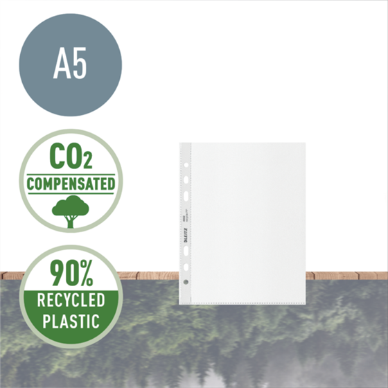 Funda A5 Leitz Recycle, Co2 Compensado Transparente A5 100 Micras