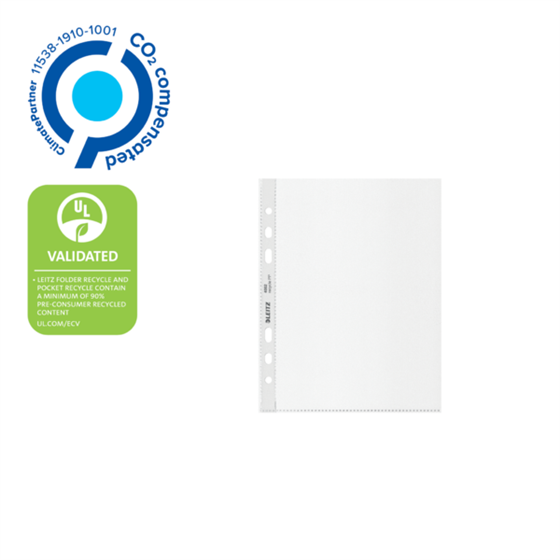 Funda A5 Leitz Recycle, Co2 Compensado Transparente A5 100 Micras