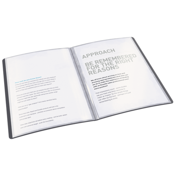 Carpeta De Fundas Vivida De Esselte De Tapas Flexibles, Translúcida Vivida Negro