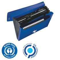 Carpeta Acordeón Leitz Recycle, Co2 Compensado Azul A4