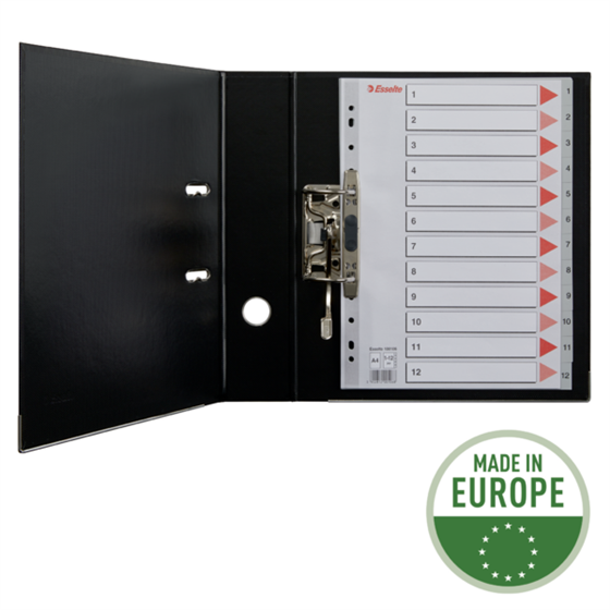 Índices Numéricos De Plástico Gris 1-12 A4