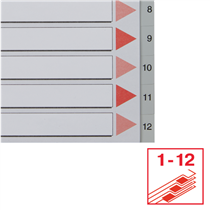 Índices Numéricos De Plástico Gris 1-12 A4
