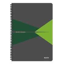 Cuaderno Leitz Office A4 cuadriculado,  encuadernación Wiro con tapas rígidas Verde 90 H. 90 g.