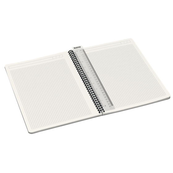 Cuaderno Leitz Office A4 cuadriculado,  encuadernación Wiro con tapas rígidas Verde 90 H. 90 g.