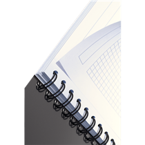 Cuaderno Leitz Office A5 cuadriculado, encuadernación Wiro con tapas de PP Gris 90 H. 90 g.