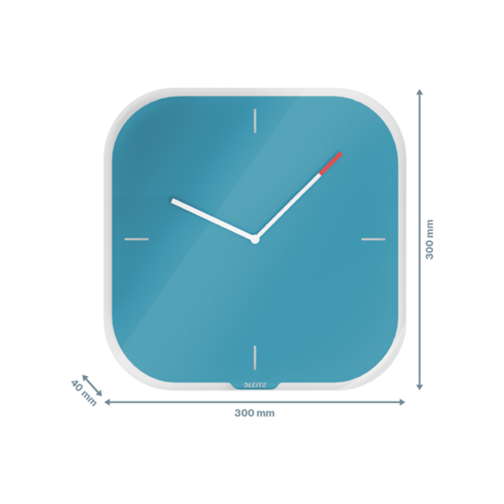 Reloj de pared de cristal silencioso Leitz Cosy 30 x 4 x 30 cm.