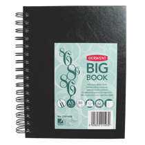 Bloc de espiral Big Book de Derwent A5 Negro 86 h. 110 g. Tapa PP