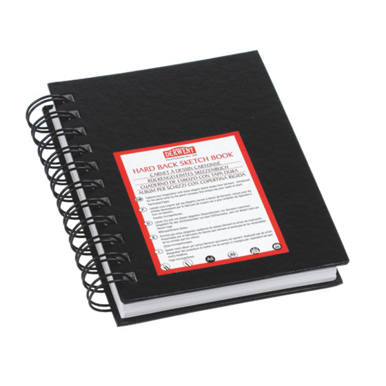 Bloc de espiral Big Book de Derwent A5 Negro 86 h. 110 g. Tapa PP