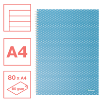 Cuaderno A4 con pauta rayada, encuadernado wiro Esselte Colour'Breeze Azul 80 H. .