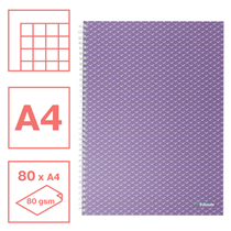 Cuaderno A4 cuadriculado, encuadernado wiro Esselte Colour'Breeze lavanda 80 H. 80 g.