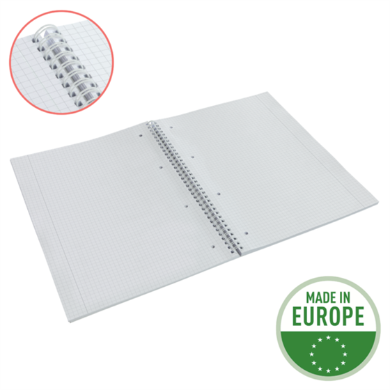 Cuaderno A4 cuadriculado, encuadernado wiro Esselte Colour'Breeze lavanda 80 H. 80 g.