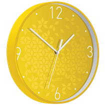 Reloj de pared silencioso Leitz WOW Amarillo 29 x 4,3 x 29 cm.
