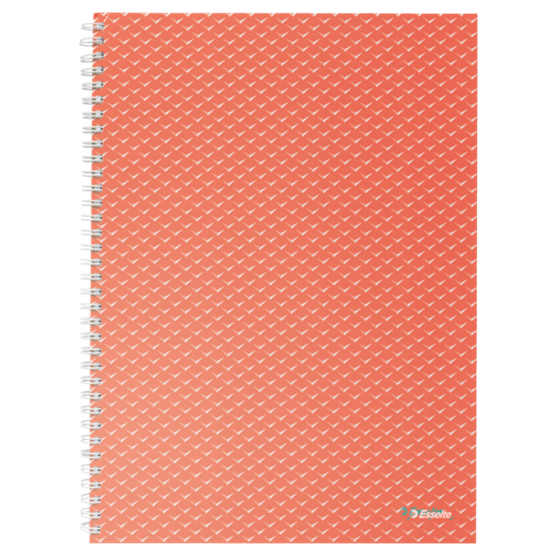 Cuaderno A4 con pauta rayada, encuadernado wiro Esselte Colour'Breeze coral 80 H. .