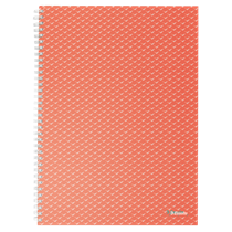 Cuaderno A4 con pauta rayada, encuadernado wiro Esselte Colour'Breeze coral 80 H. .