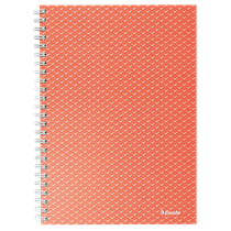 Cuaderno A5 con pauta rayada, encuadernado wiro Esselte Colour'Breeze coral 80 H. 80 g.