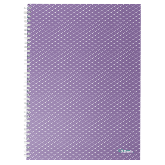 Cuaderno A4 con pauta rayada, encuadernado wiro Esselte Colour'Breeze lavanda 80 H. .