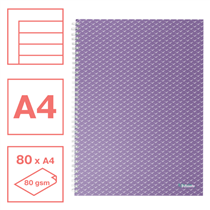 Cuaderno A4 con pauta rayada, encuadernado wiro Esselte Colour'Breeze lavanda 80 H. .