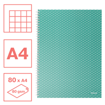 Cuaderno A4 cuadriculado, encuadernado wiro Esselte Colour'Breeze Verde 80 H. 80 g.