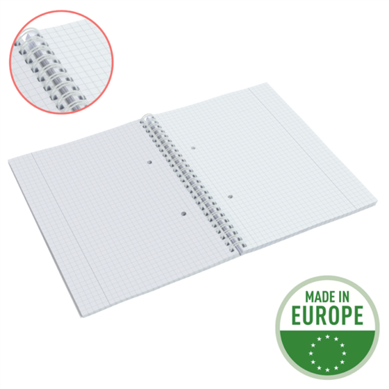 Cuaderno A5 cuadriculado, encuadernado wiro Esselte Colour'Breeze Azul 80 H. .