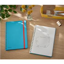 Cuaderno Leitz Cosy Touch cuadriculado, con encuadernación wiro B5 80 H. Papel de 100 grs, certificado FSC®.