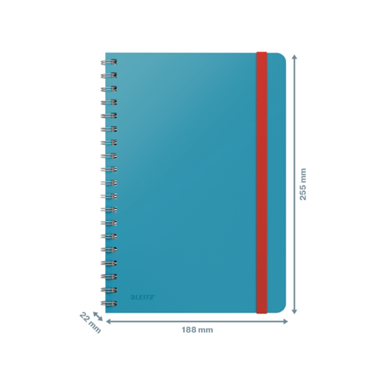 Cuaderno Leitz Cosy Touch cuadriculado, con encuadernación wiro B5 80 H. Papel de 100 grs, certificado FSC®.