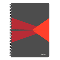 Cuaderno Leitz Office A4 cuadriculado,  encuadernación Wiro con tapas de PP Rojo 90 H. 90 g.