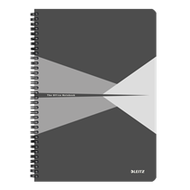 Cuaderno Leitz Office A4 con rayas, encuadernación Wiro con tapa rígidas Gris 90 H. 90 g.