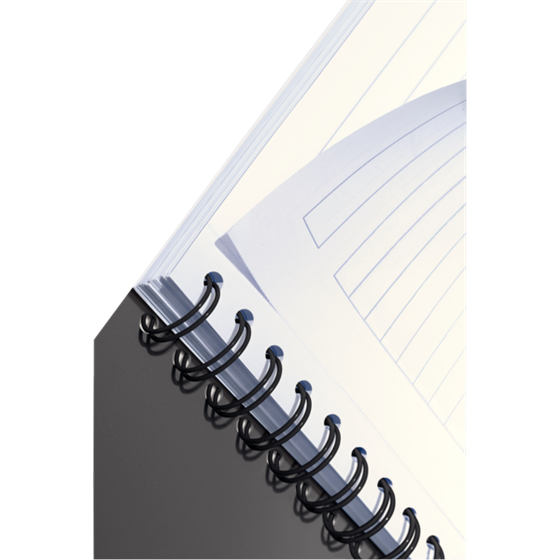 Cuaderno Leitz Office A4 con rayas, encuadernación Wiro con tapa rígidas Gris 90 H. 90 g.
