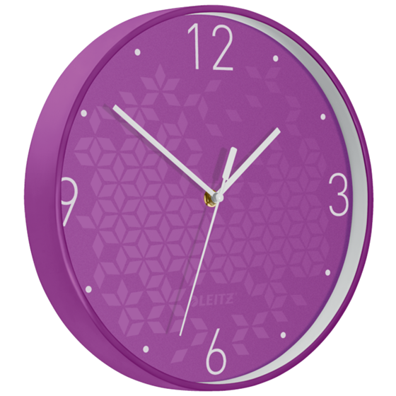 Reloj de pared silencioso Leitz WOW Púrpura 29 x 4,3 x 29 cm.