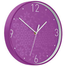 Reloj de pared silencioso Leitz WOW Púrpura 29 x 4,3 x 29 cm.