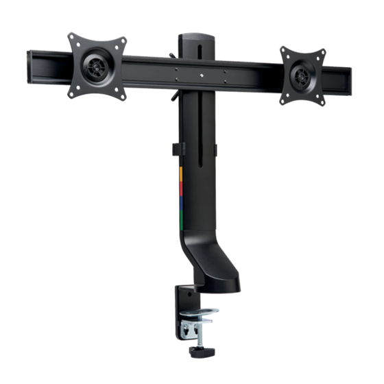 Brazo SmartFit® de ahorro de espacio para dos monitores Plata