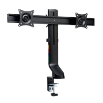 Brazo SmartFit® de ahorro de espacio para dos monitores Plata