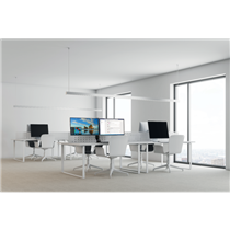 Brazo SmartFit® de ahorro de espacio para dos monitores Plata