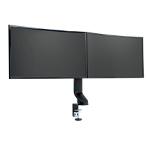Brazo SmartFit® de ahorro de espacio para dos monitores Plata