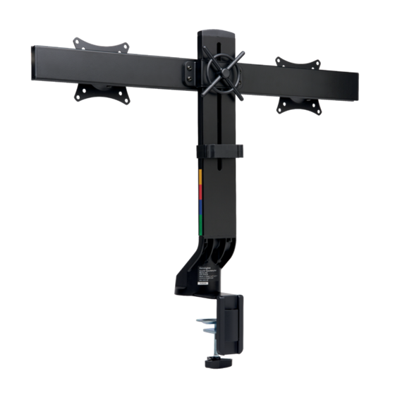 Brazo SmartFit® de ahorro de espacio para dos monitores Plata