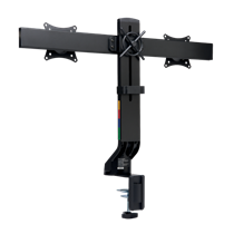Brazo SmartFit® de ahorro de espacio para dos monitores Plata