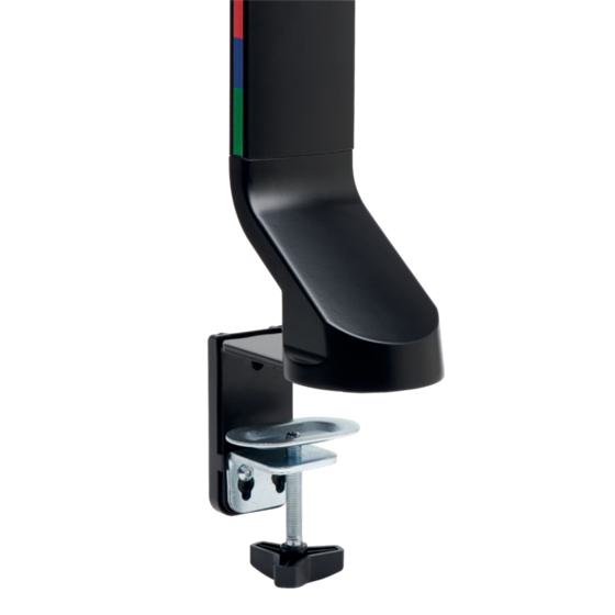 Brazo SmartFit® de ahorro de espacio para dos monitores Plata