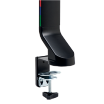 Brazo SmartFit® de ahorro de espacio para dos monitores Plata
