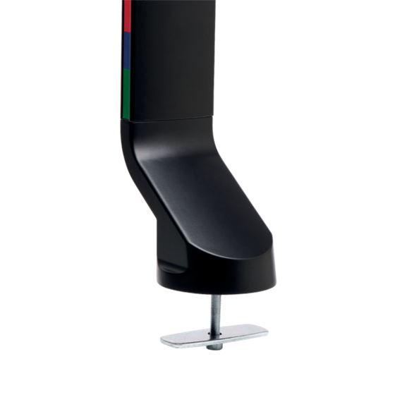 Brazo SmartFit® de ahorro de espacio para dos monitores Plata