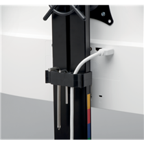 Brazo SmartFit® de ahorro de espacio para dos monitores Plata