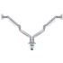 Brazo SmartFit® de altura ajustable con controles de un solo toque para dos monitores Gris