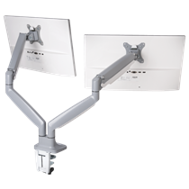 Brazo SmartFit® de altura ajustable con controles de un solo toque para dos monitores Gris
