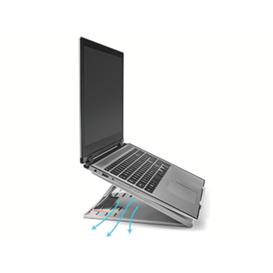 Elevador y soporte enfriador ergonómicos y ajustables para portátiles de hasta 17 pulgadas SmartFit® Easy Riser™ Go - Gris claro