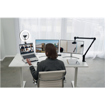 Soporte con abrazadera telescópico para micrófonos, cámaras web y sistemas de iluminación Kensington A1000 