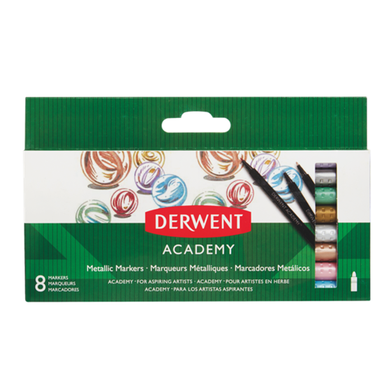 Rotuladores Metalizados Academy De Derwent (Paquete De 8)