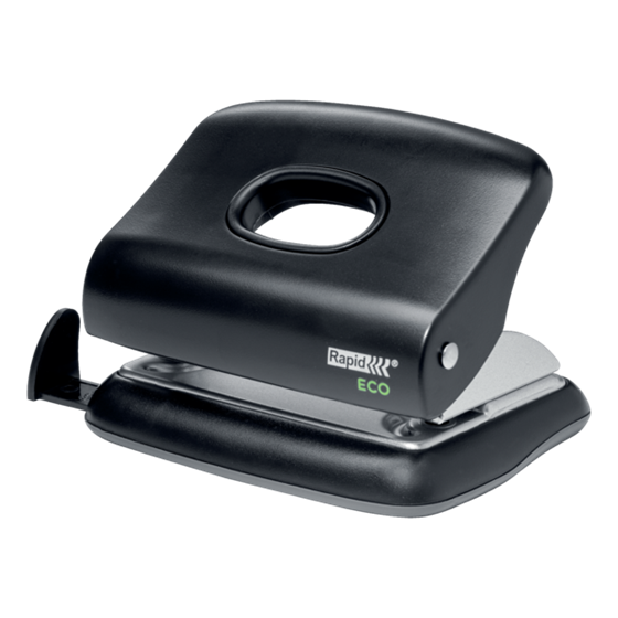 Taladro De Oficina Rapid Eco Negro 2 Mm/20 Hojas (Papel De 80 G/M²)